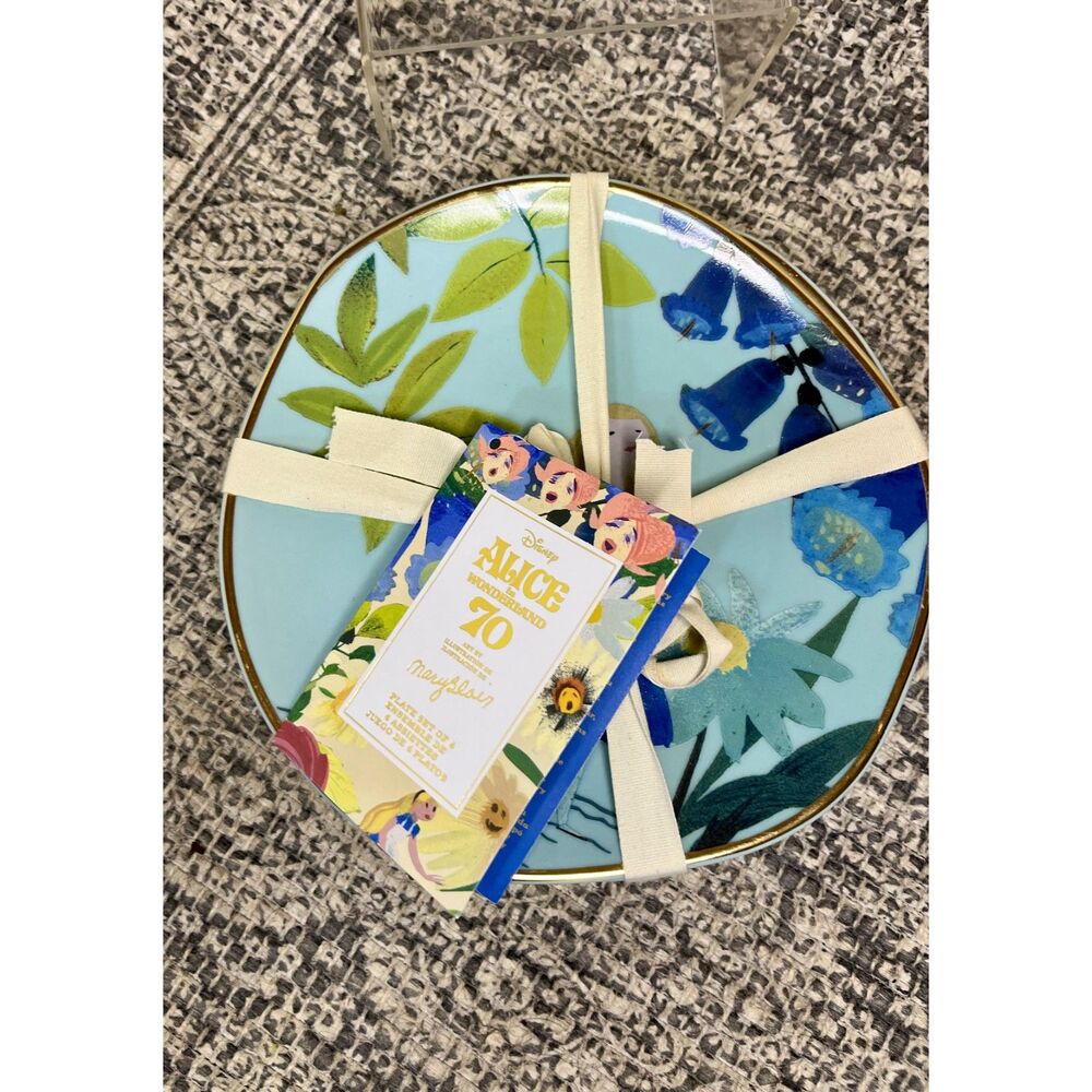 NEW! Disney ALICE IN WONDERLAND 70th Anniversary Mary Blair 8” PLATE SET/4 NWT